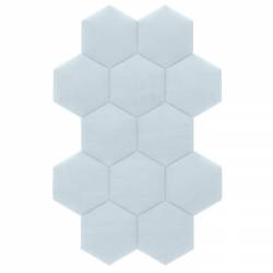 panneau mural capitonné bleu hexagonal