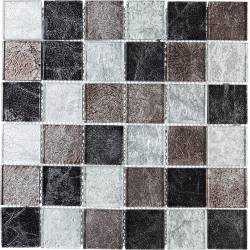 Mosaïque Verre - Mix Gris -...