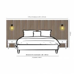 tete de lit tasseau bois pour lit 200