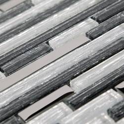 MAT INTER - Feuille 300x300x8mm - Multi formats verre miroir / mix gris tissu lisse