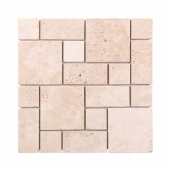 MAT INTER - Feuille 305x305x8mm - Tesselles 48x48 / 48x100 / 100x100mm - Opus travertin light vieilli