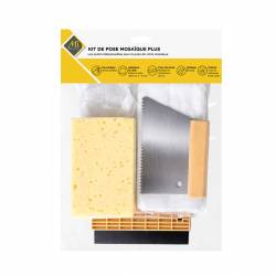 Kit clés en main pour la pose de mosaïque en sachet refermable.