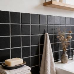 MAT INTER - Feuille 300x300 - Tesselle 50x50x6mm - Porcelaine anti d. anthracite