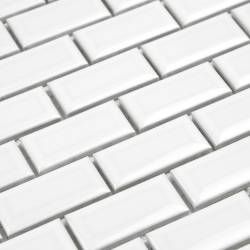 MAT INTER - Feuille 300x300x6mm - Tesselle 25x50 - Mosaïque "Metro" porcelaine blanc