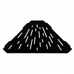 MAT INTER - Maya inox noir - Tablette d'angle hexagonale - Motif strie - 2mm