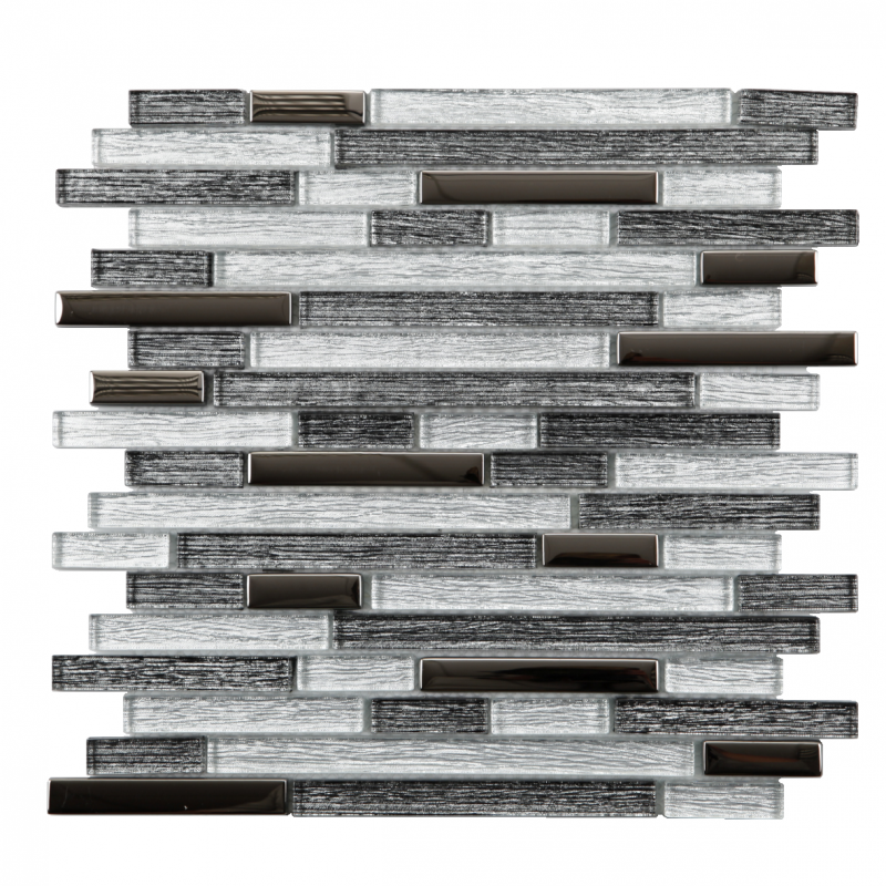 MAT INTER - Feuille 300x300x8mm - Multi formats verre miroir / mix gris tissu lisse