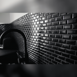 MAT INTER - Feuille 300x300x6mm - Tesselle 25x50 - Mosaïque "Metro" porcelaine noir