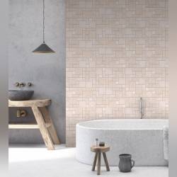 MAT INTER - Feuille 305x305x8mm - Tesselles 48x48 / 48x100 / 100x100mm - Opus travertin light vieilli