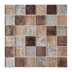 MAT INTER - Feuille 300x300 - Tesselle 50x50x8 - Verre gl marron