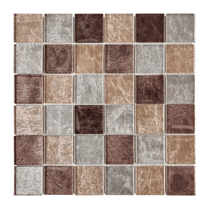 MAT INTER - Feuille 300x300 - Tesselle 50x50x8 - Verre gl marron
