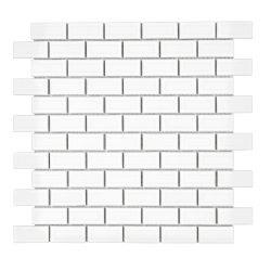 MAT INTER - Feuille 300x300x6mm - Tesselle 25x50 - Mosaïque "Metro" porcelaine blanc