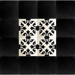 tapis carreaux de ciment noir et blanc motif