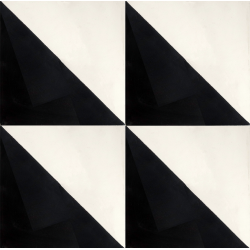 motif carreaux de ciment noir et blanc triangle